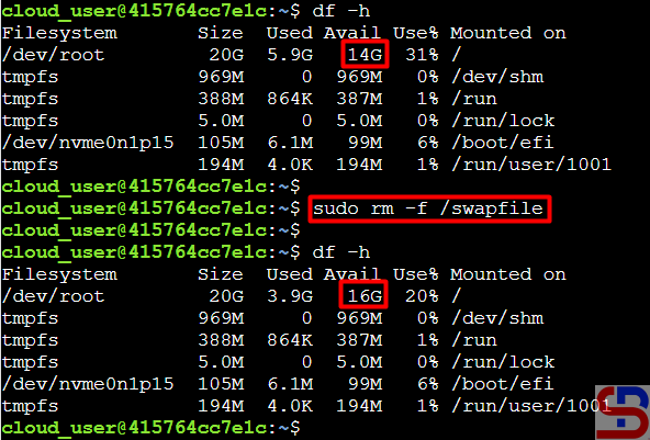 remove a swap file